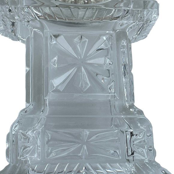 Vintage Shannon Crystal Clock Grandfather‎ Mini Desk Style Lead Crystal 7in - Picture 7 of 12